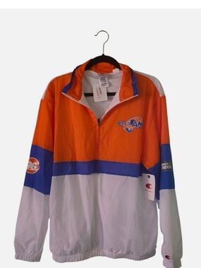 Champion Orange, Blue & White Space Jam Windbreaker Jacket